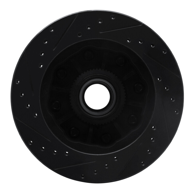 Chevrolet C2500 Brake Rotor (1) - Front Right - R1 Concepts - Drilled & Slotted - Black - `92-`02